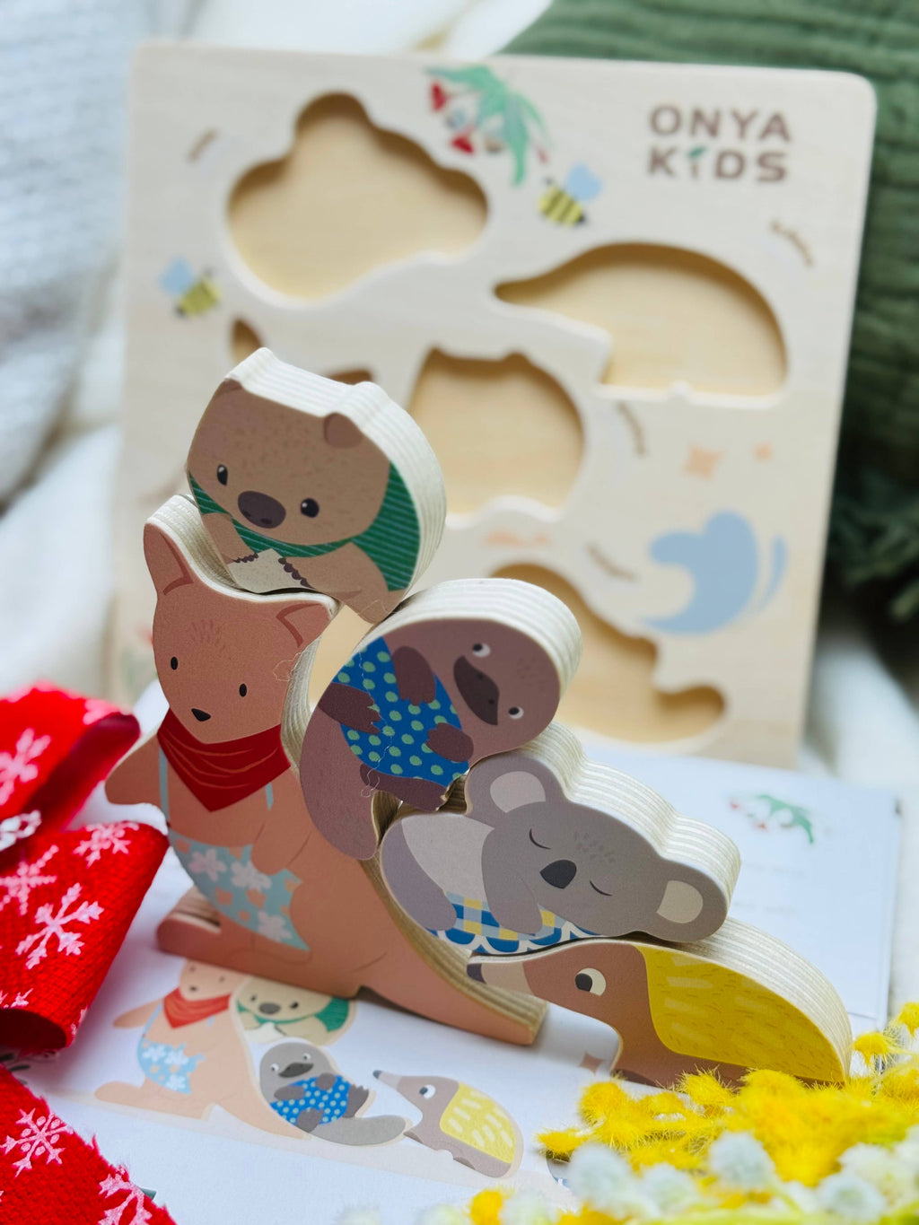 Onya Kids Wooden Aussie Animal Puzzle (Stacking Toy)