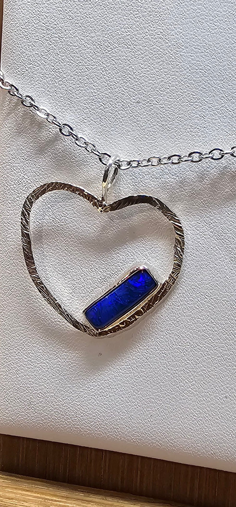 Lightning Ridge 0.75 ct doublet pendant.
