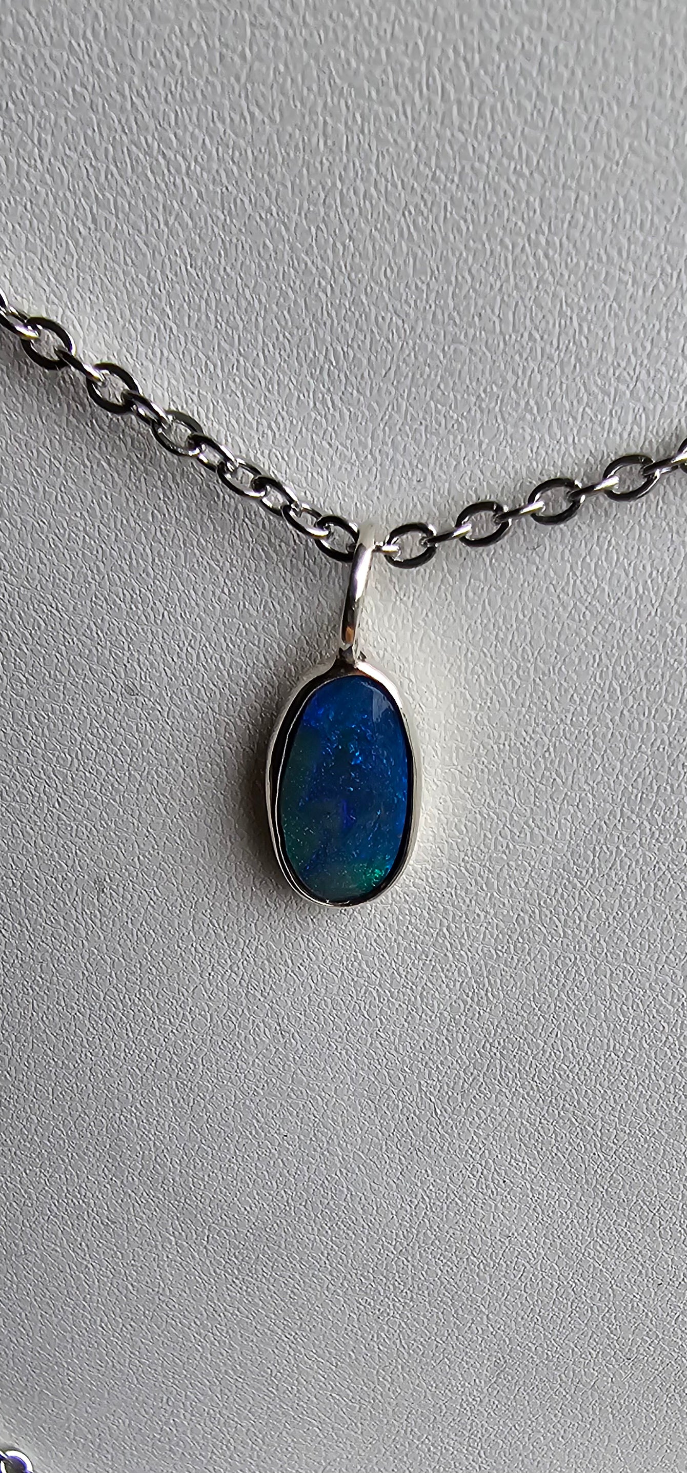 Lightning Ridge solid 1.50 carat dark opal Pendant.