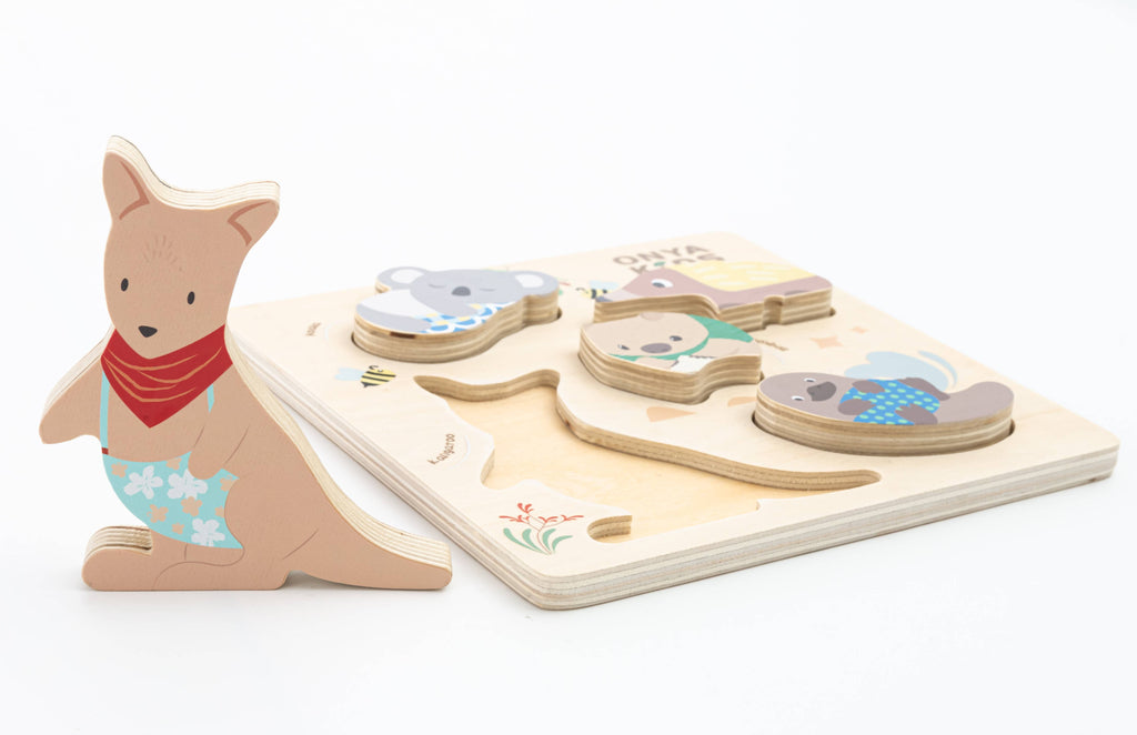 Onya Kids Wooden Aussie Animal Puzzle (Stacking Toy)