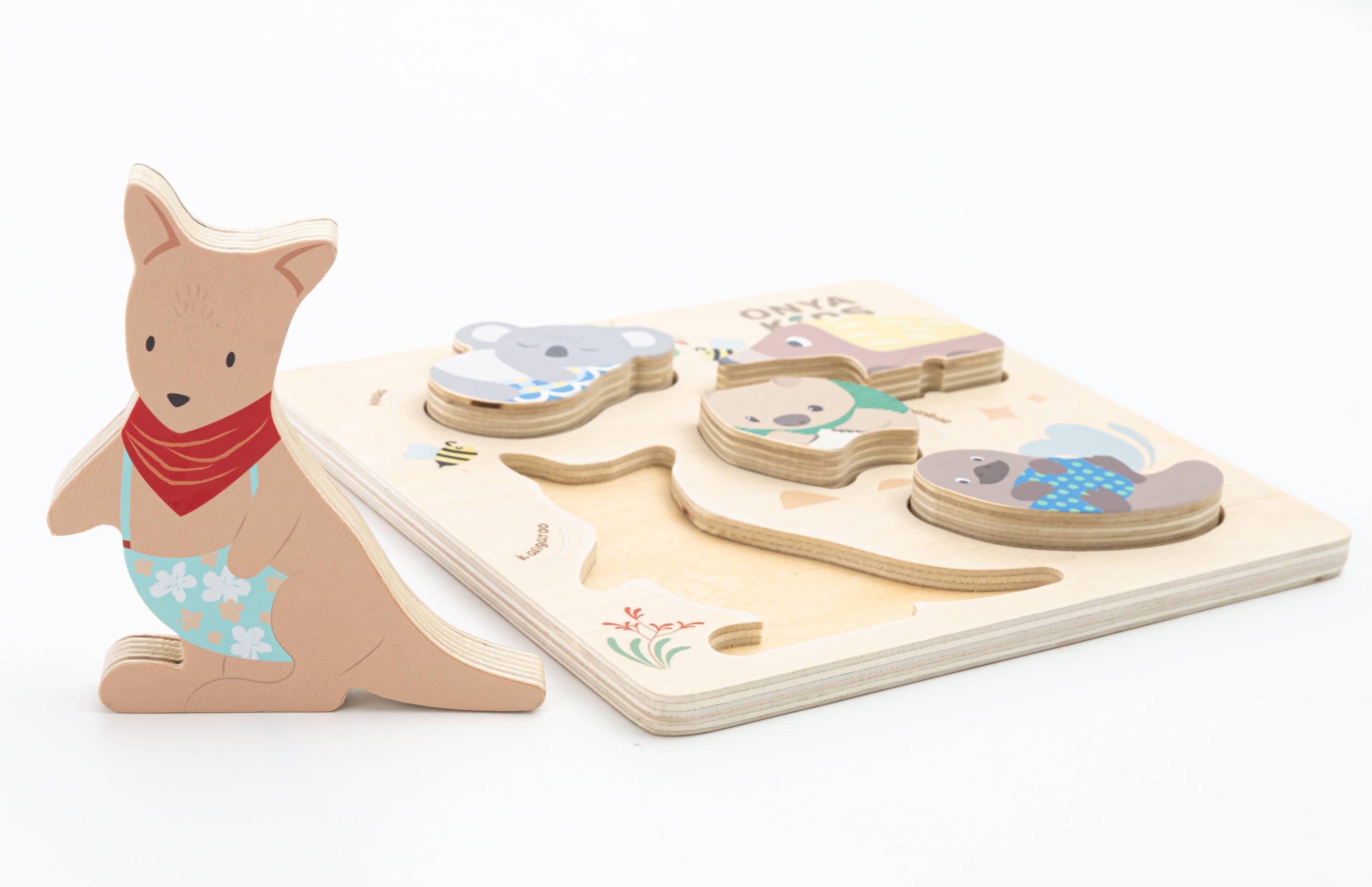 Onya Kids Wooden Aussie Animal Puzzle (Stacking Toy)