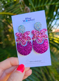 Pink Glitter Sparkle Danglles