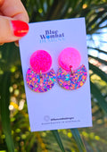 Pink Playdough Glitter Resin Dangles