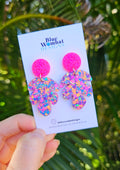 Glitter Leaf Dangle Earrings