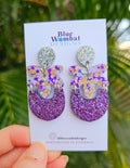 Purple Glitter Sparkle Dangles