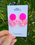 Pink Sparkle Glitter Resin Dangles