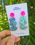Squiggle Resin Glitter Resin Dangles