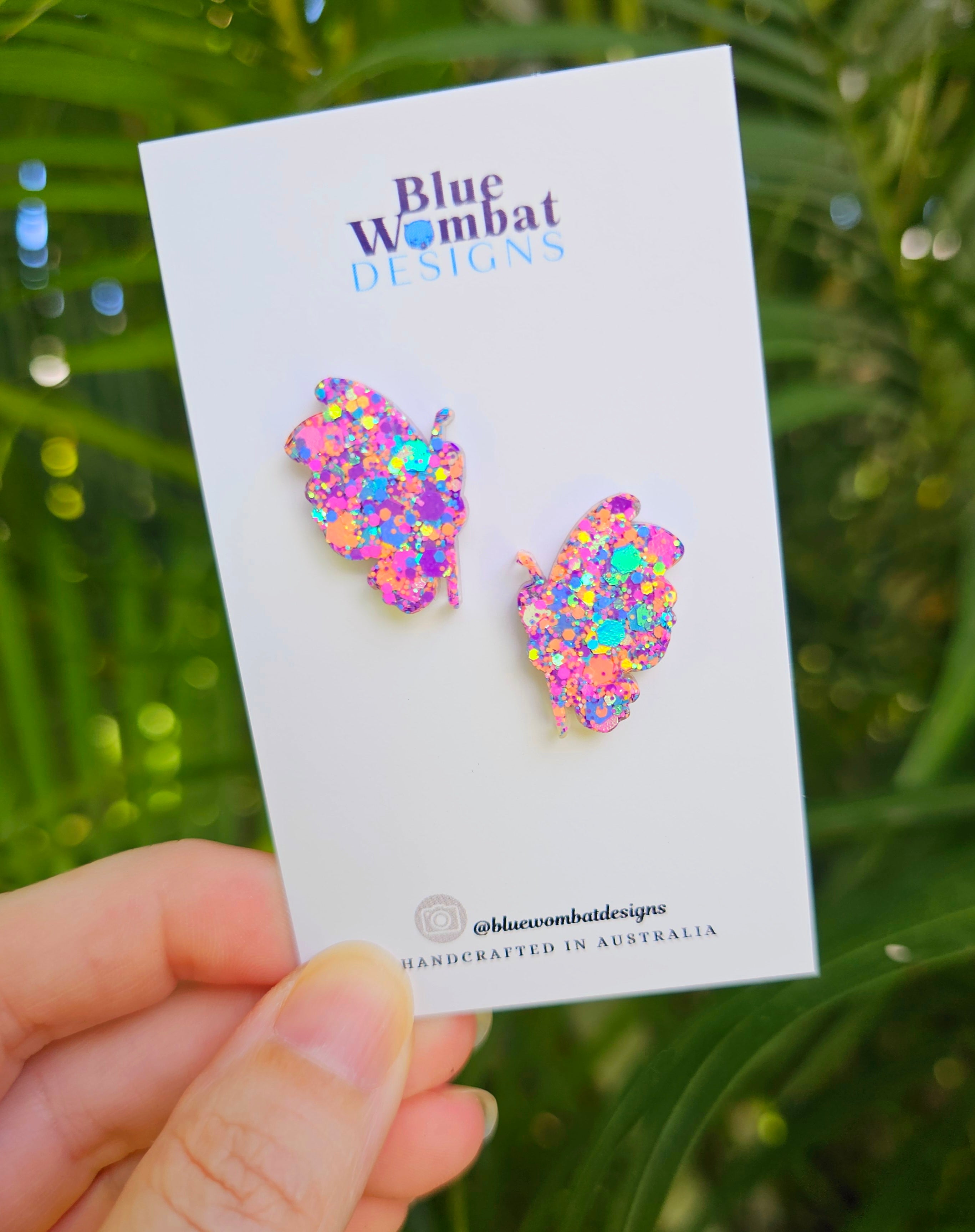 Butterfly Big Wing Playdough Glitter Resin Studs