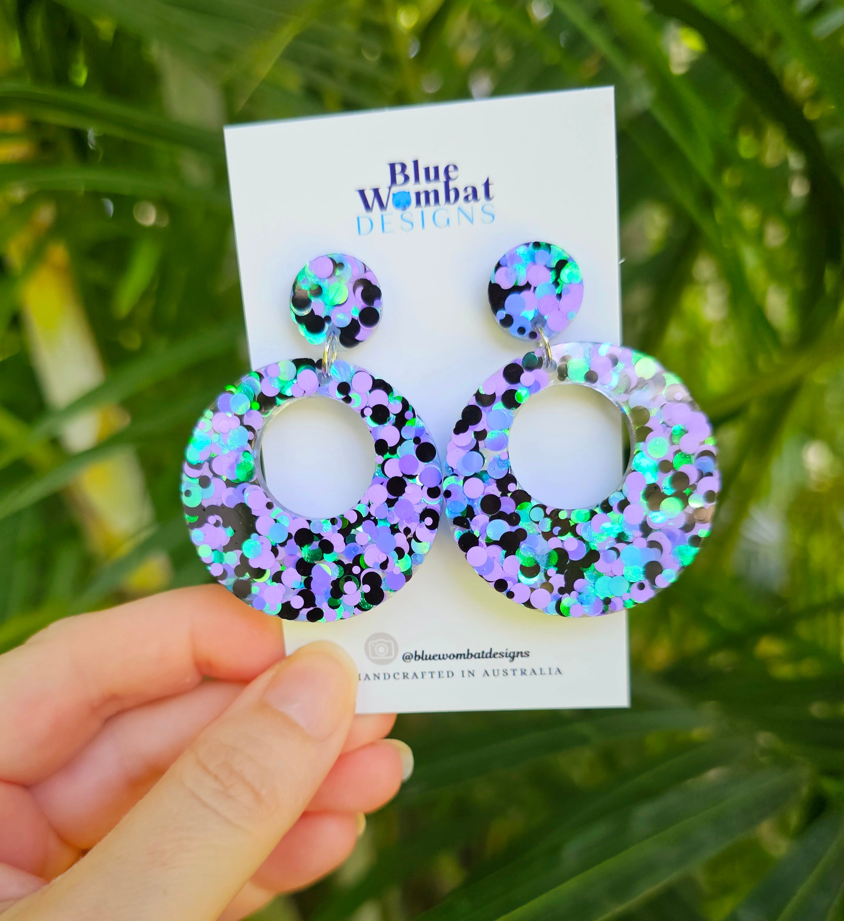 Big Circle Hoop Soul Glitter Dangle Earrings