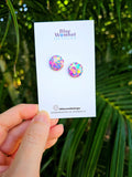 Resin Playdough Glitter Domed Studs 16mm