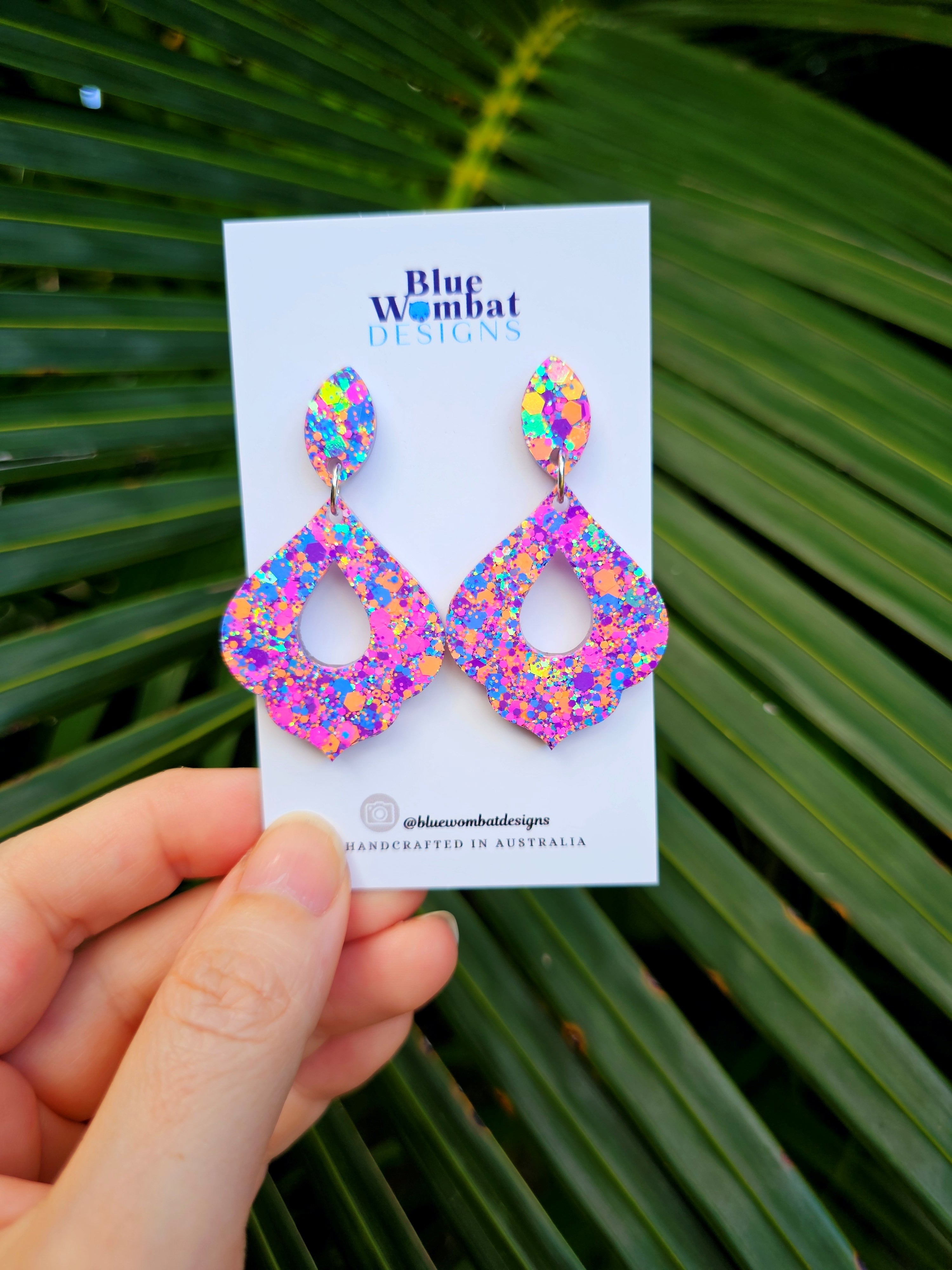 Playdough Glitter Resin Dangle earrings