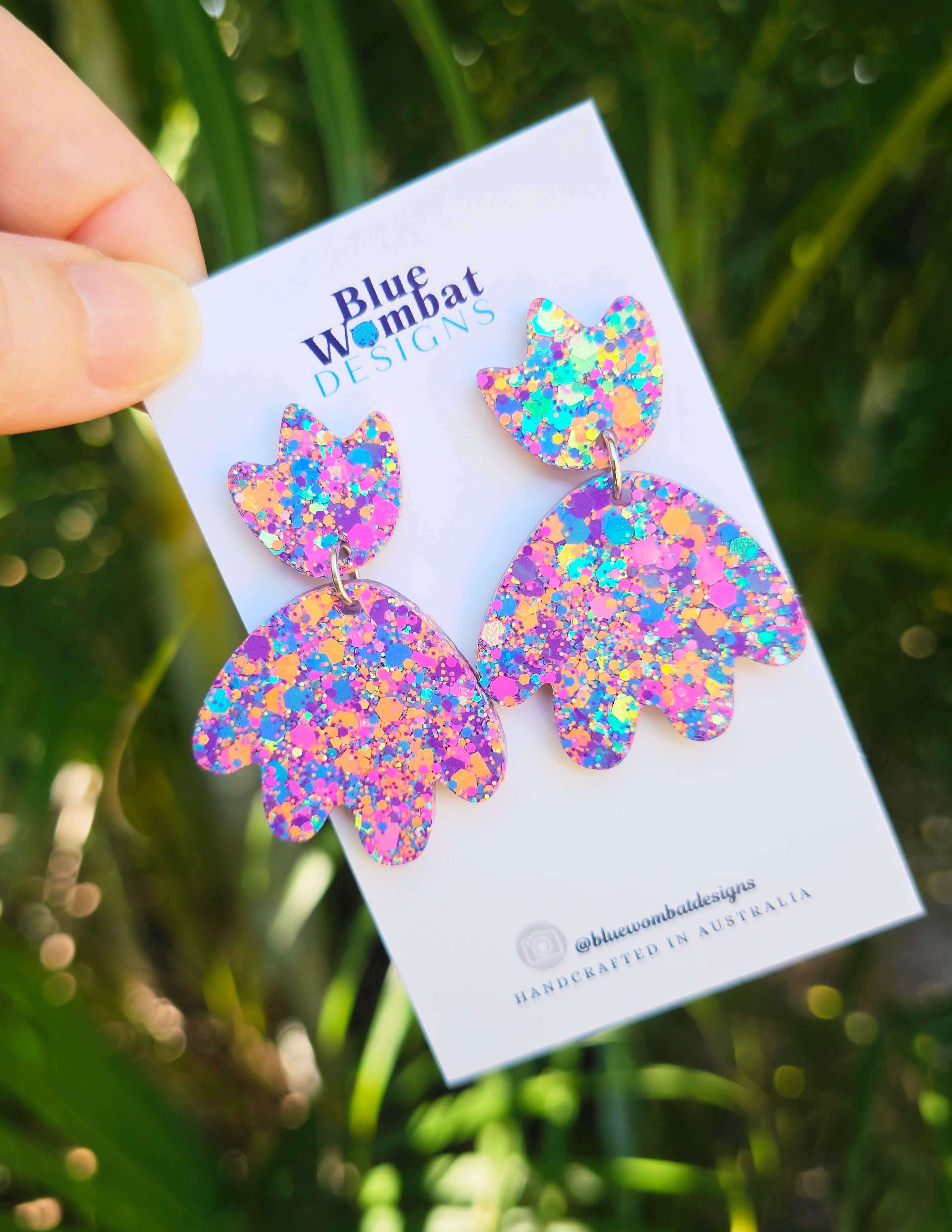Organic Playdough Glitter Resin Dangles