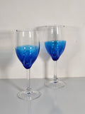 Blue/ White Resin Wine Glasses (set of 2)