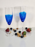 Blue/ White Resin Champagne Glasses (set of 2)