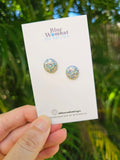 Sparkle Silver Glitter Resin Domed 12mm