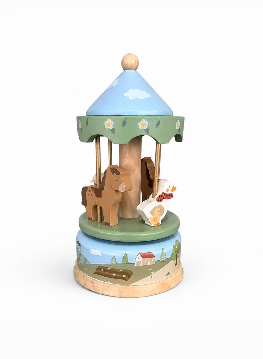 Onya Kids Wooden Farm Carousel Music Box