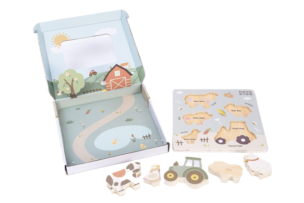Onya Kids Wooden Farm Puzzle