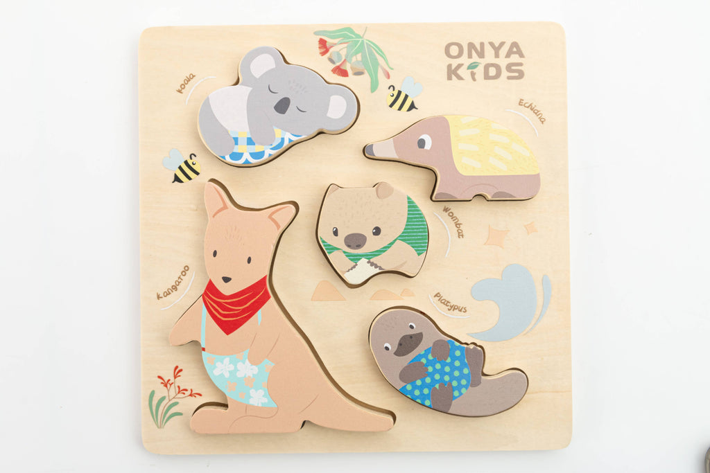 Onya Kids Wooden Aussie Animal Puzzle (Stacking Toy)