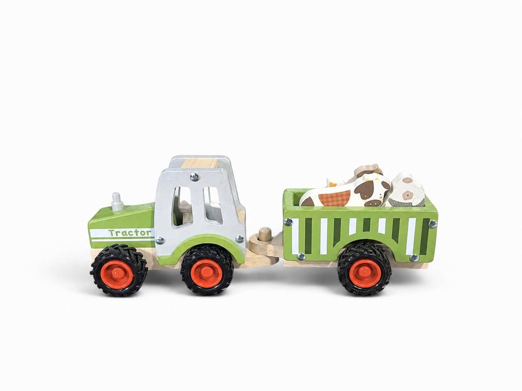 Onya Kids Green Tractor with Farm Animals