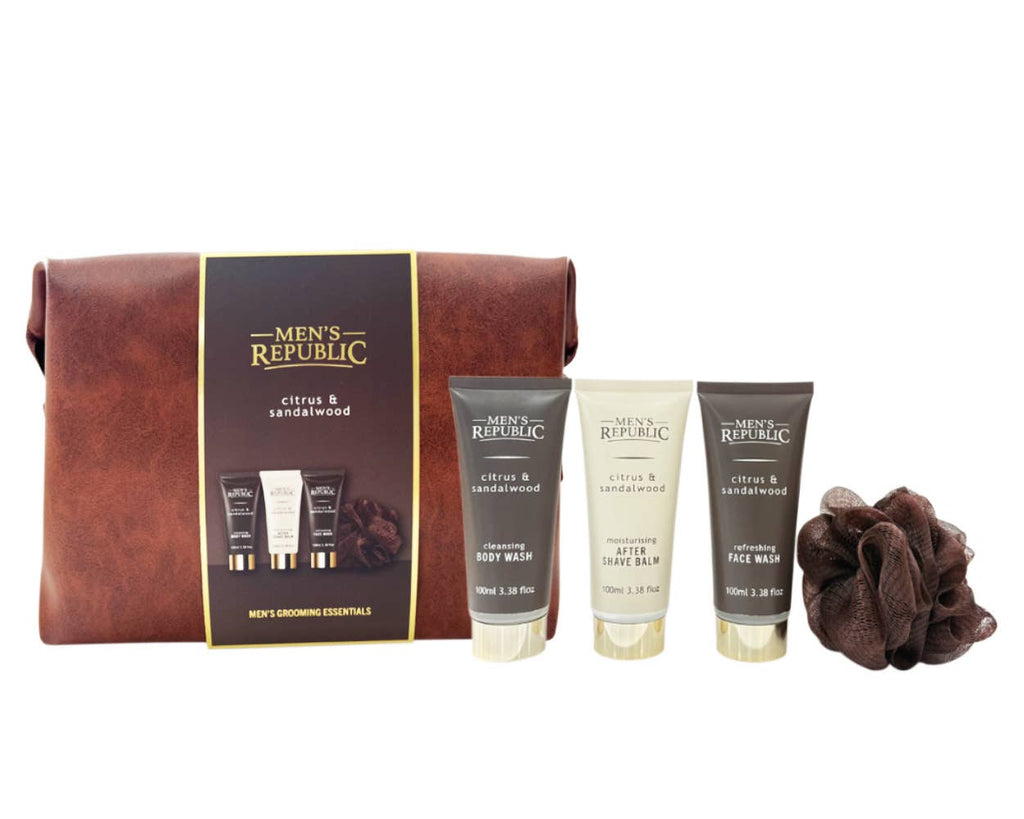 Men's Republic Grooming Kit - Soft Faux Leather Toiletry Bag