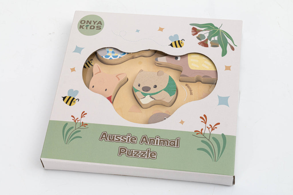 Onya Kids Wooden Aussie Animal Puzzle (Stacking Toy)