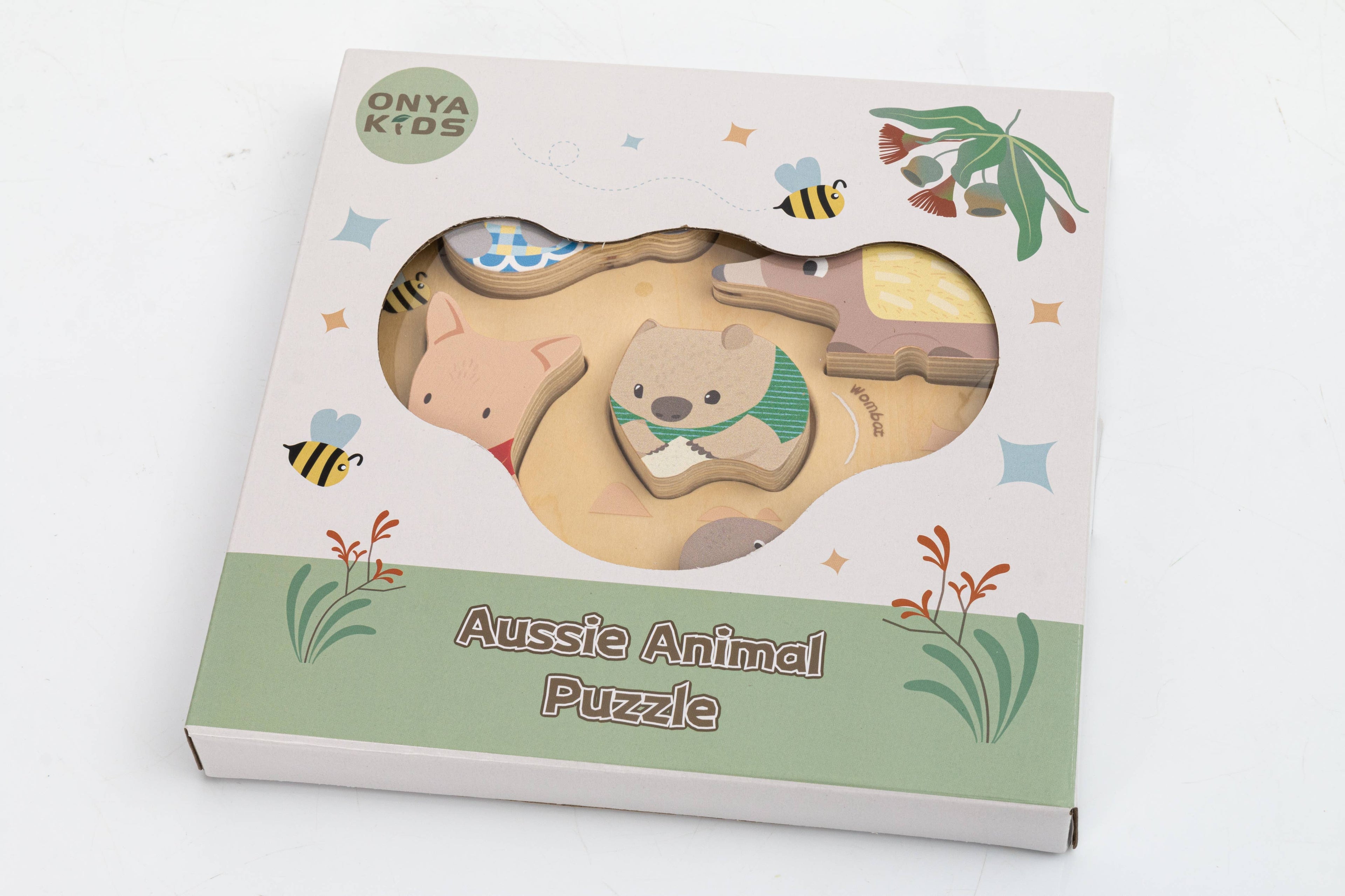 Onya Kids Wooden Aussie Animal Puzzle (Stacking Toy)