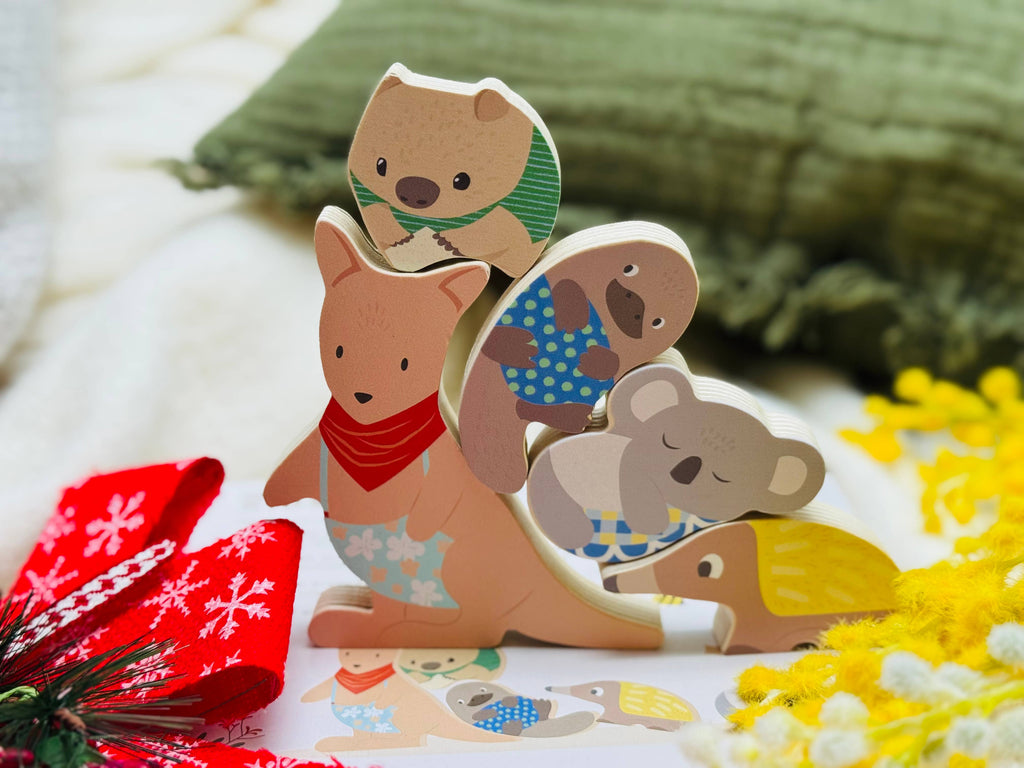 Onya Kids Wooden Aussie Animal Puzzle (Stacking Toy)