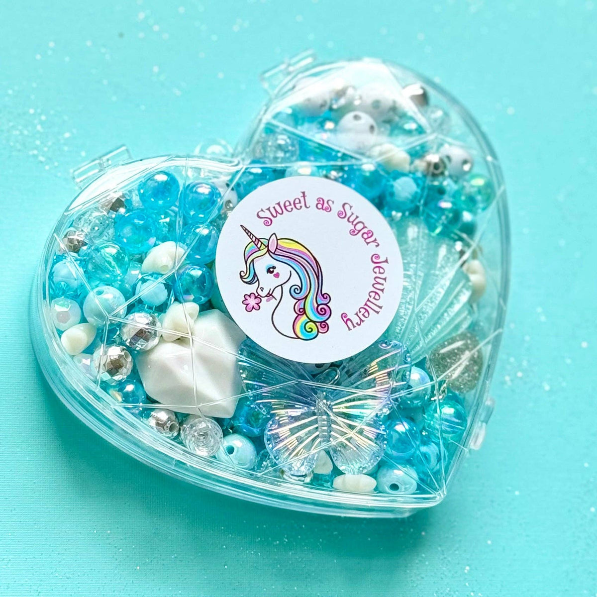 Jewellery Making Kit Tiffany Teal Heart Shape