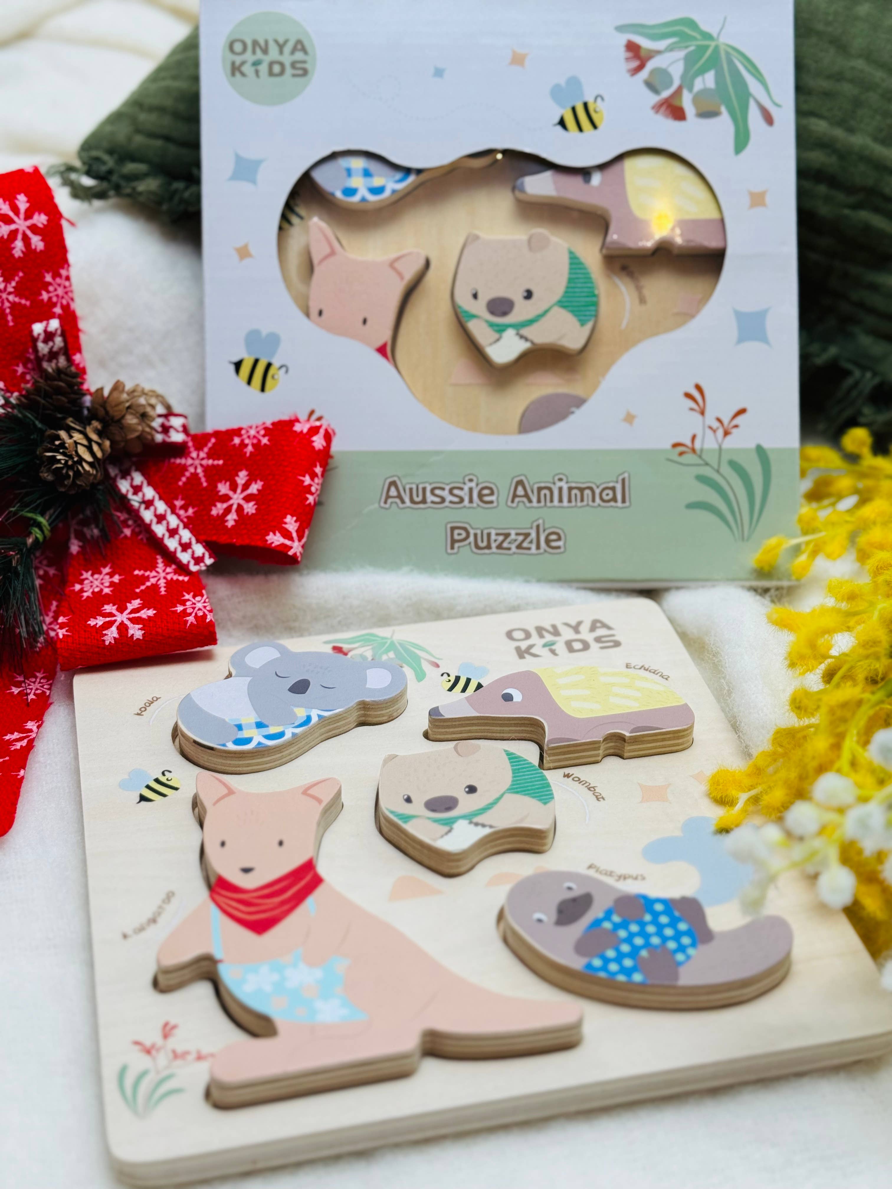 Onya Kids Wooden Aussie Animal Puzzle (Stacking Toy)