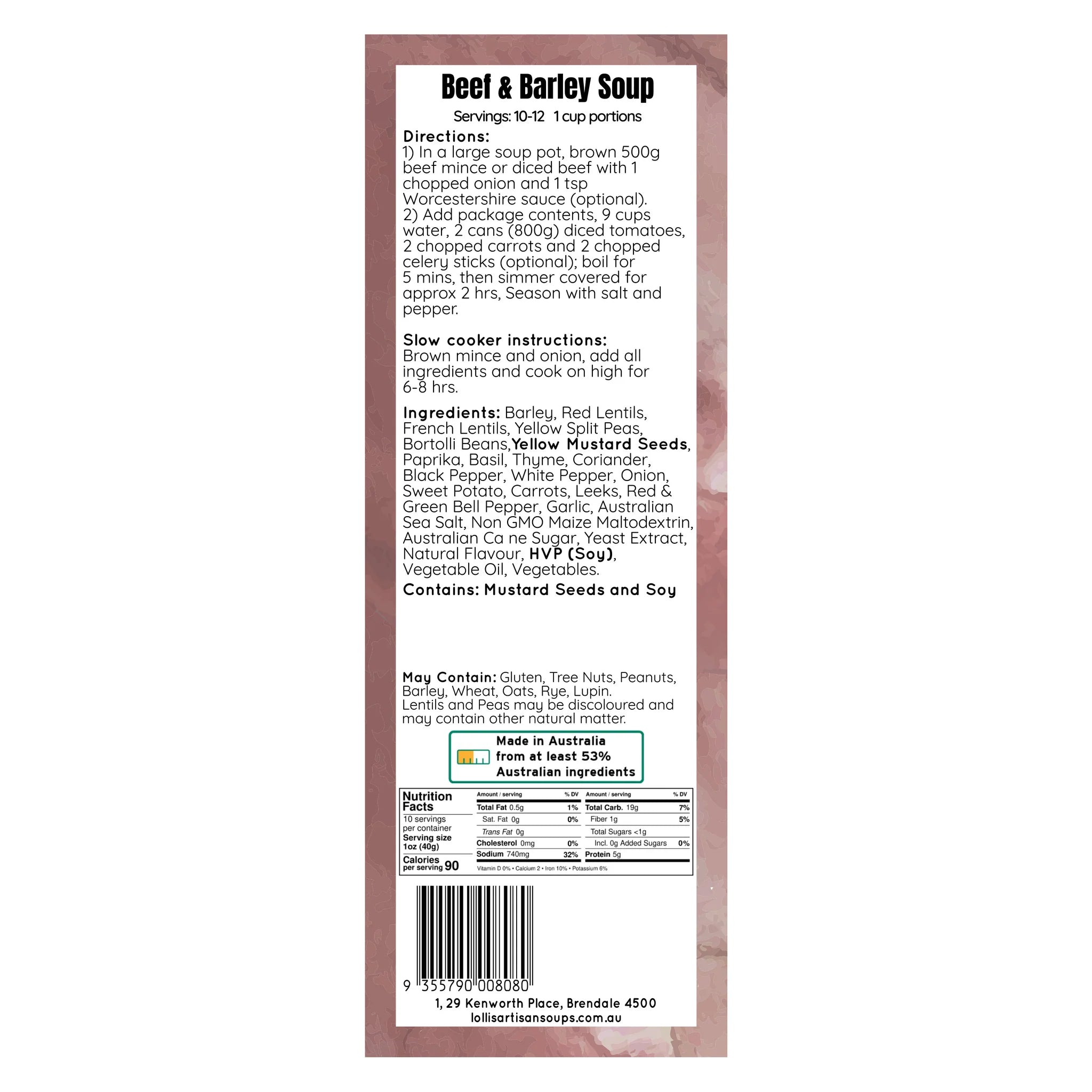 Lolli’s Artisan Soup Co: Beef & Barley Soup Mix