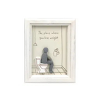Cheeky Rock Art Plaque- Bathroom Decor