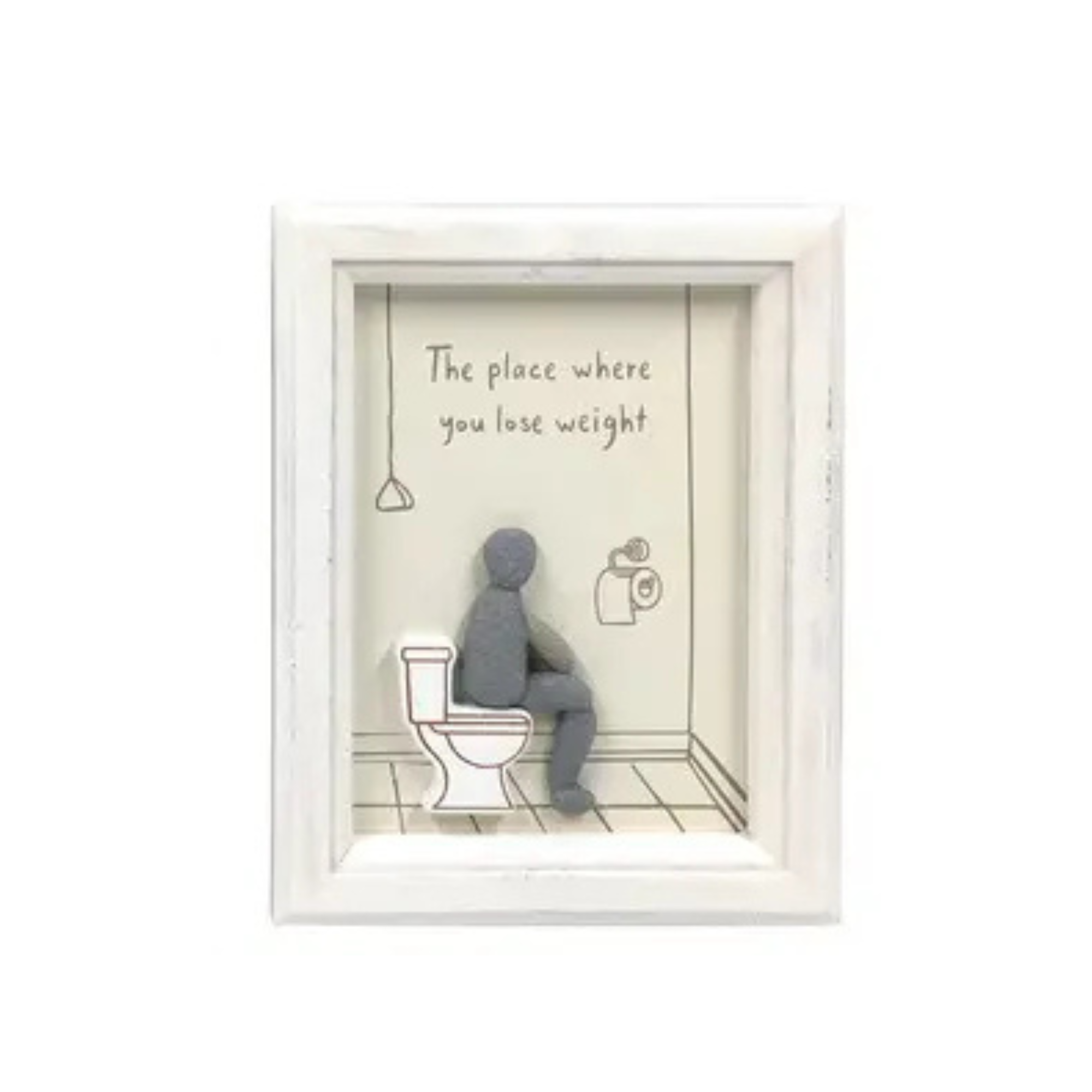 Cheeky Rock Art Plaque- Bathroom Decor