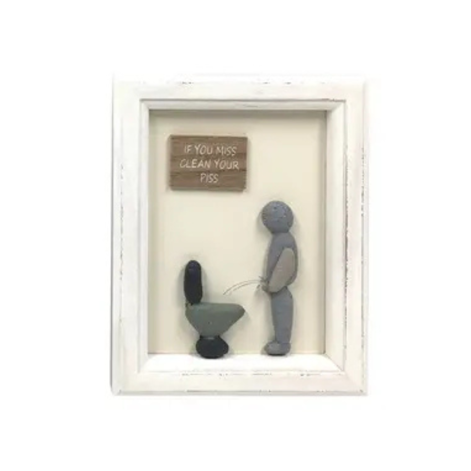 Cheeky Rock Art Plaque- Bathroom Decor