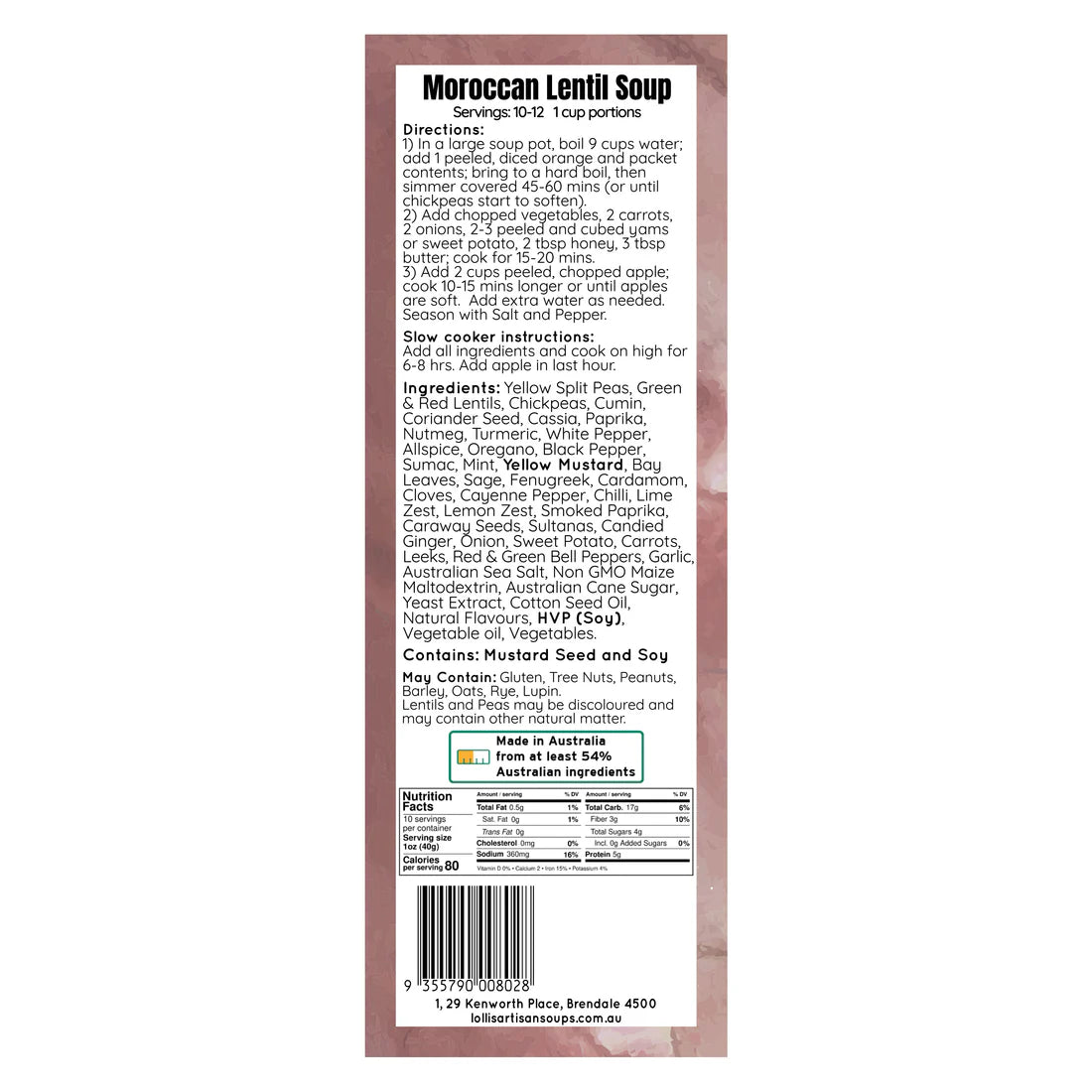 Lolli’s Artisan Soup Co: Moroccan Lentil Soup Mix
