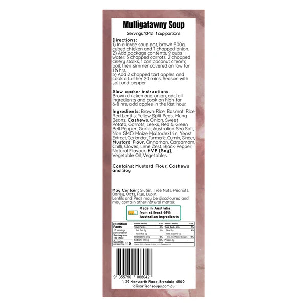 Lolli’s Artisan Soup Co: Mulligatawny Soup Mix