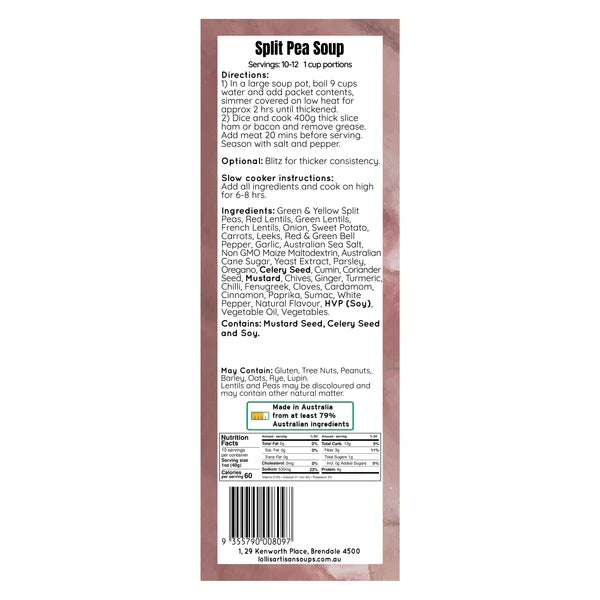 Lolli’s Artisan Soup Co: Split Pea Soup Mix