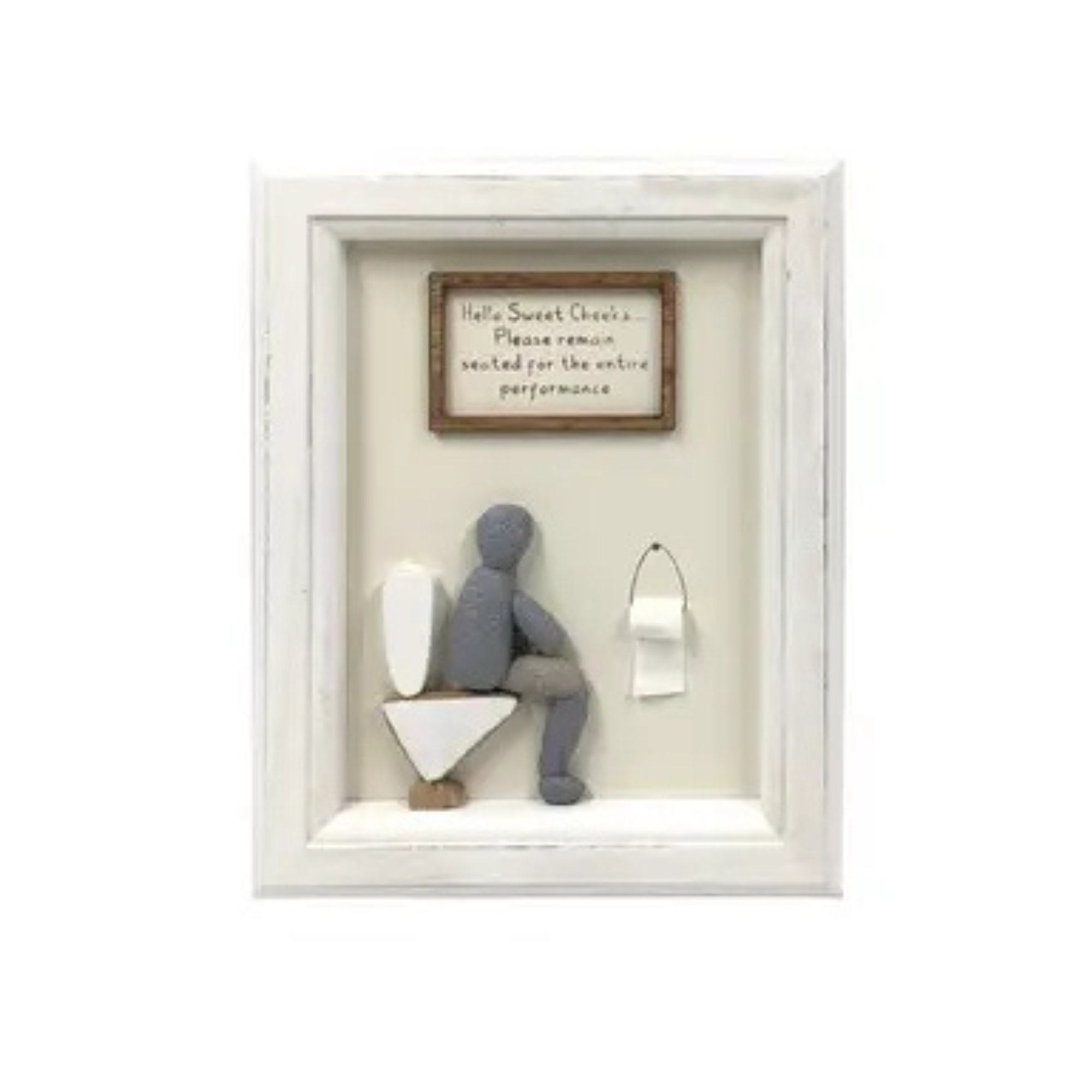 Cheeky Rock Art Plaque- Bathroom Decor