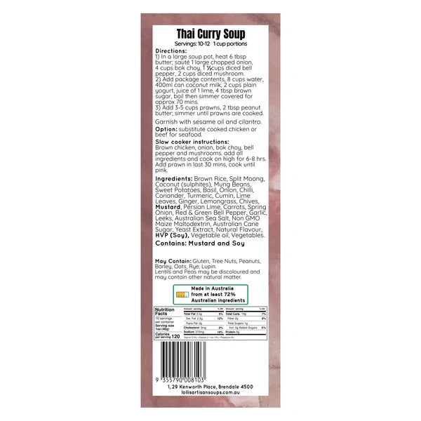 Lolli’s Artisan Soup Co: Thai Curry Soup Mix
