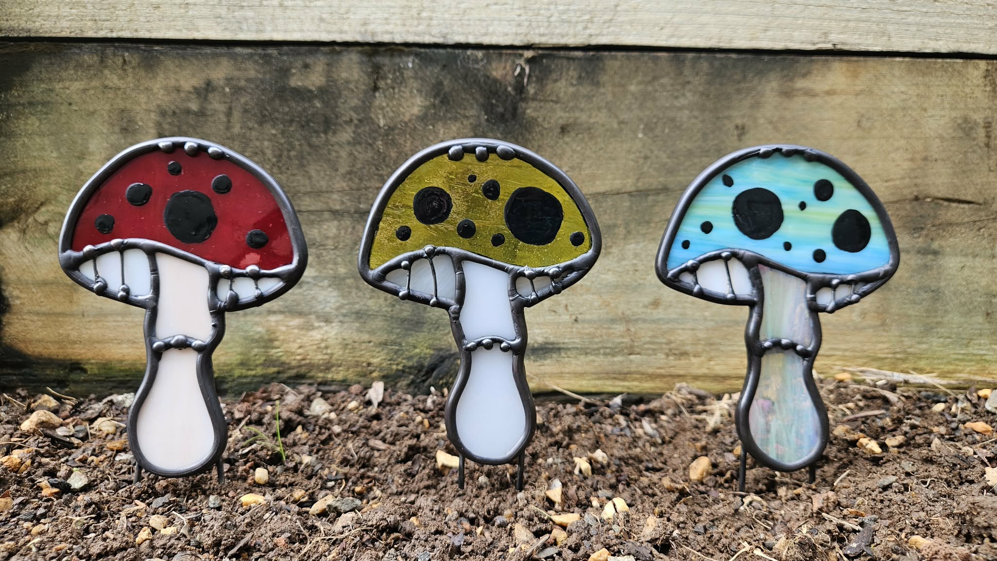 Stained Glass Mushroom/ Toadstool Stake