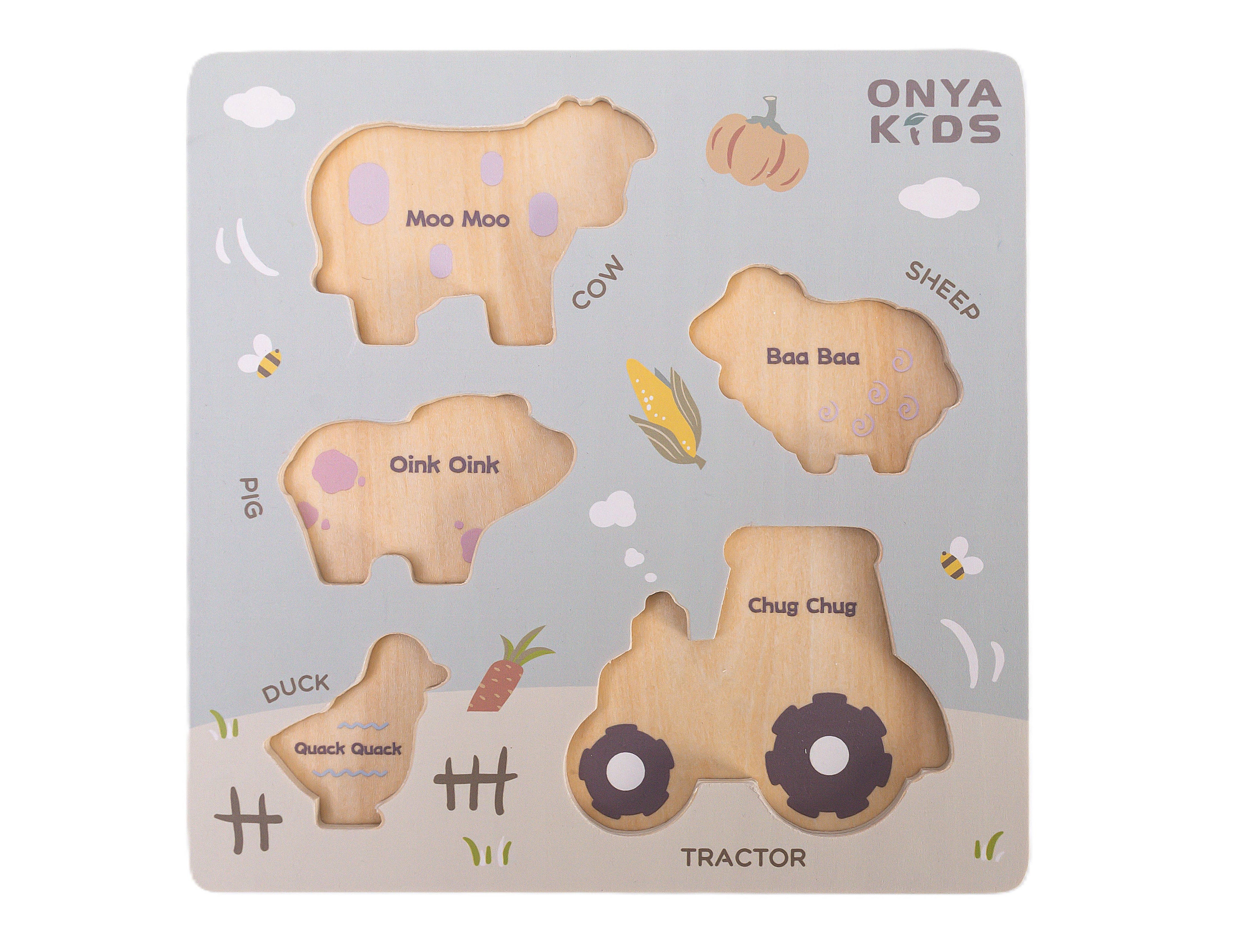 Onya Kids Wooden Farm Puzzle