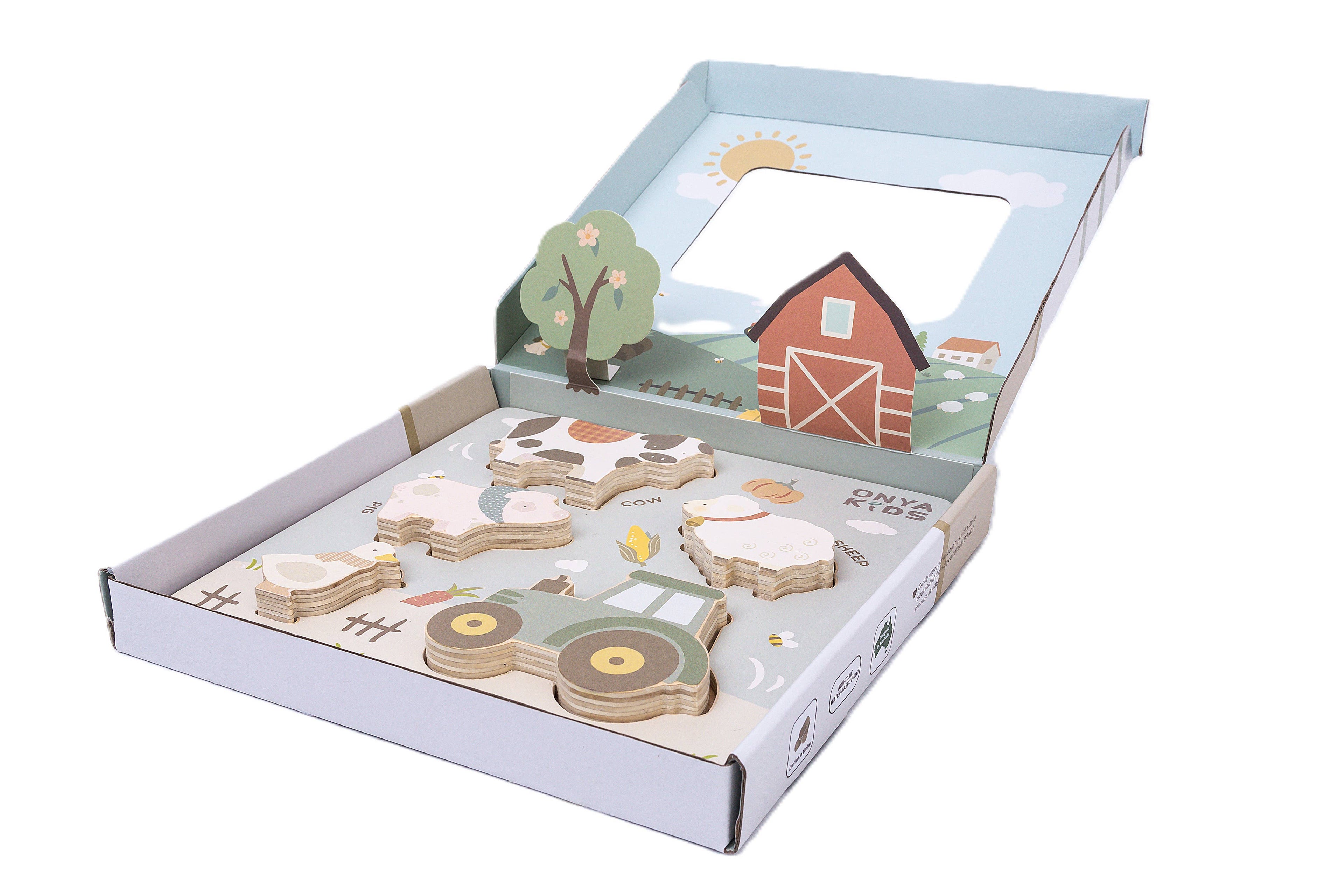 Onya Kids Wooden Farm Puzzle