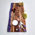 "Wildwood Amethyst" Resin Charcuterie Board with matching cheese knives